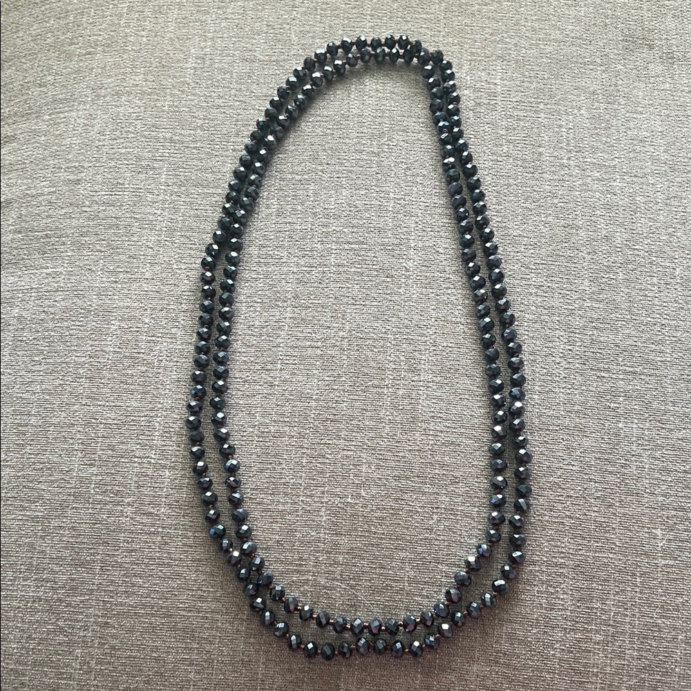 Elegant Black Beaded Necklace